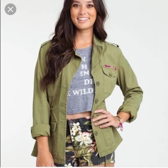 BILLABONG | “Off the Record” Utility Jacket Olive Green Cotton | Size Large - Picture 2 of 7